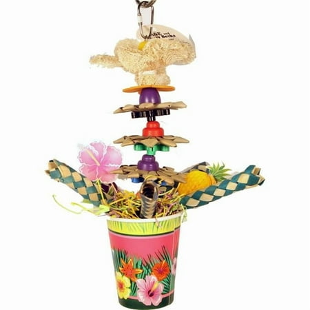 Happy Beaks Tropical Punch Cocktail Bird Toy for Interactive Avian Fun