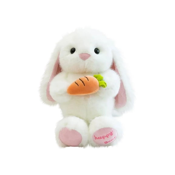 Happy Bear Carrot Rabbit Plush Decor, 7.9 Inch Cute Bunny Plush Doll, Perfect for Easter Basket Stuffer, Party Favor or Festive Home Display