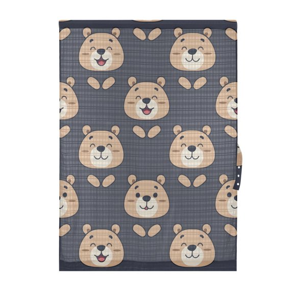 Happy Bear Pattern Door Curtain Sheer Privacy Light Filtering Window Panel 1 Panel 25x40 Inch
