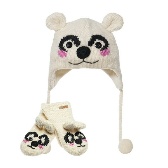 Happy Bear Peruvian Knit Hat & Mittens Set