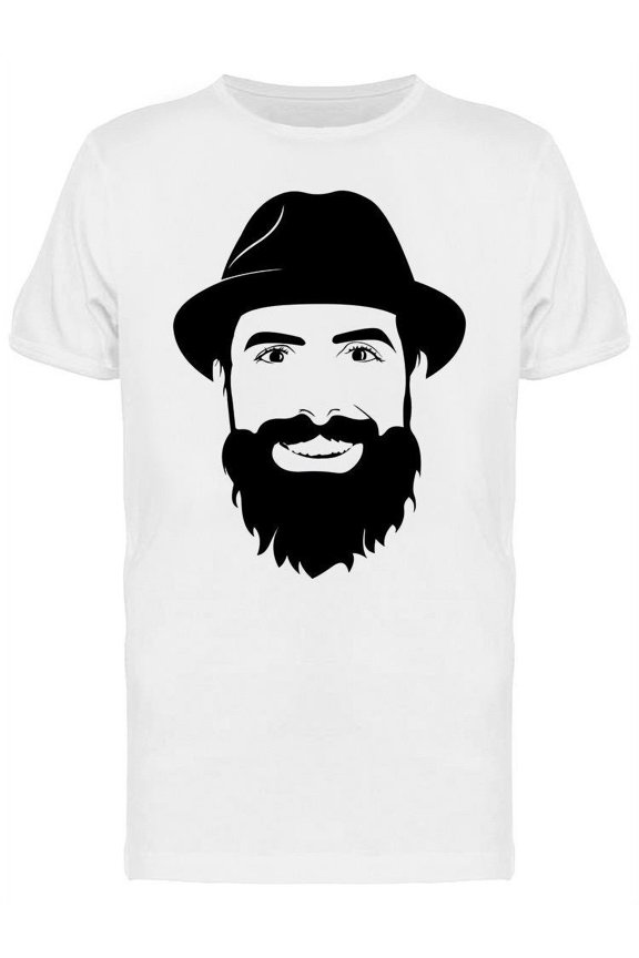 Happy Bearded Man T-Shirt Men -Image by Shutterstock, Male Large