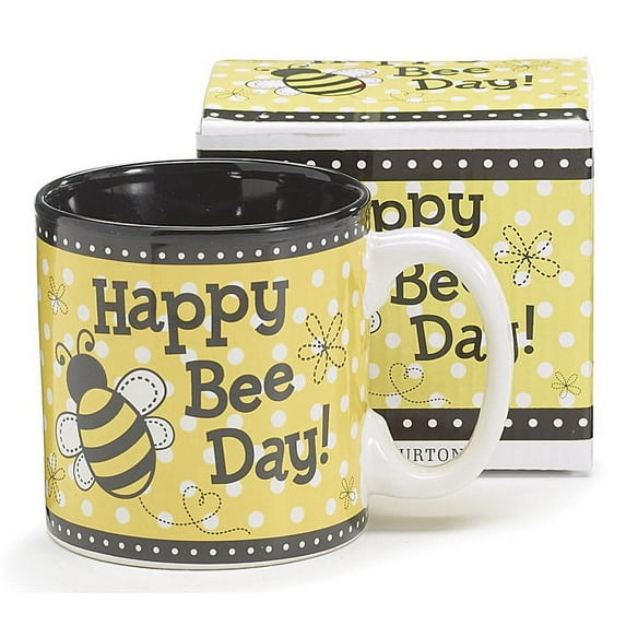 "Happy Bee Day" Honey Bumble Bee Coffee Mug Adorable Gift