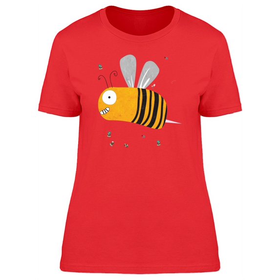 Happy Bee On Garden T-Shirt Women -Image by Shutterstock, Female Medium