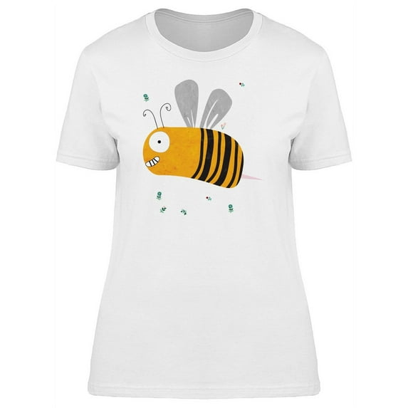 Happy Bee On Garden T-Shirt Women -Image by Shutterstock, Female Small
