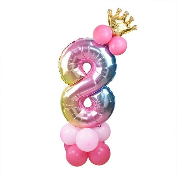 Happy Birthday 0 1 2 3 4 5 6 7 8 9 Rose Gold Number Foil Balloon Digital Helium Balloons Wedding Decor Birthday Party Balloon Rose gold Number 8