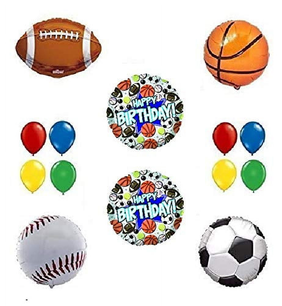 DALVAYDELIGHTS Happy Birthday 14 Piece Sport Theme Baseball Basketball Soccer Football Party Balloons Decoration Kit