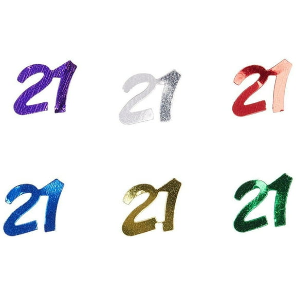 Fanci-Fetti Multi-Colored 21th Birthday Silhouette Confetti Decoration