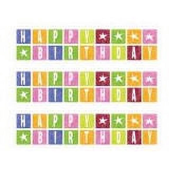 Happy Birthday 7inch Round  Edible Cake Border