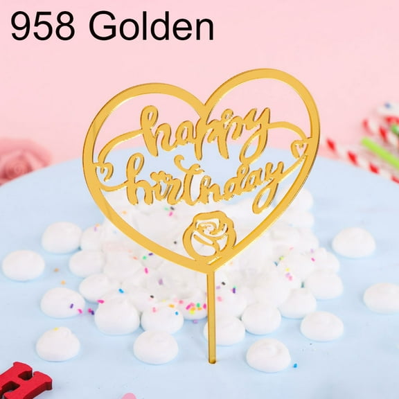 Happy Birthday Acrylic Cake Topper Party Supplies Dessert CEANake Ornament Decor