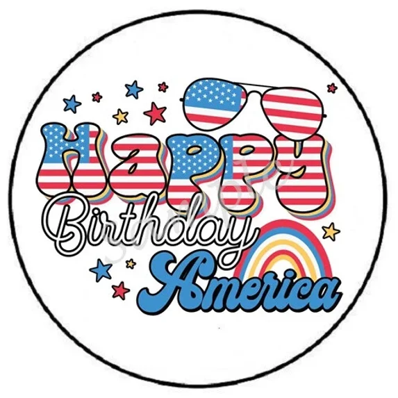 Happy Birthday America 4Th Of July Stickers Party Favors Phone Decal ...
