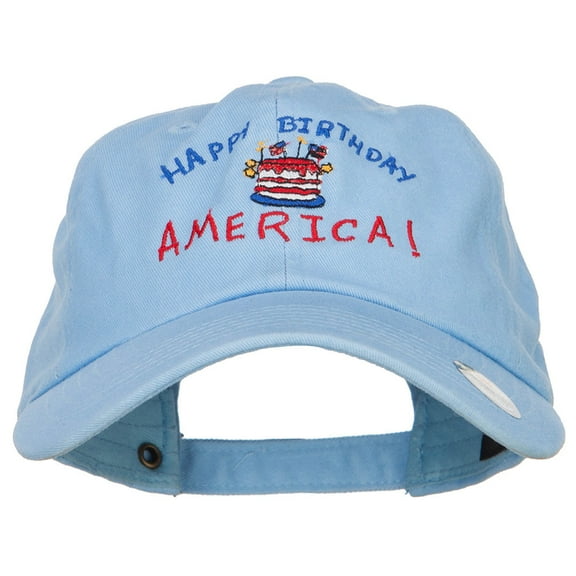 Happy Birthday America Embroidered Unconstructed Cap - Blue OSFM
