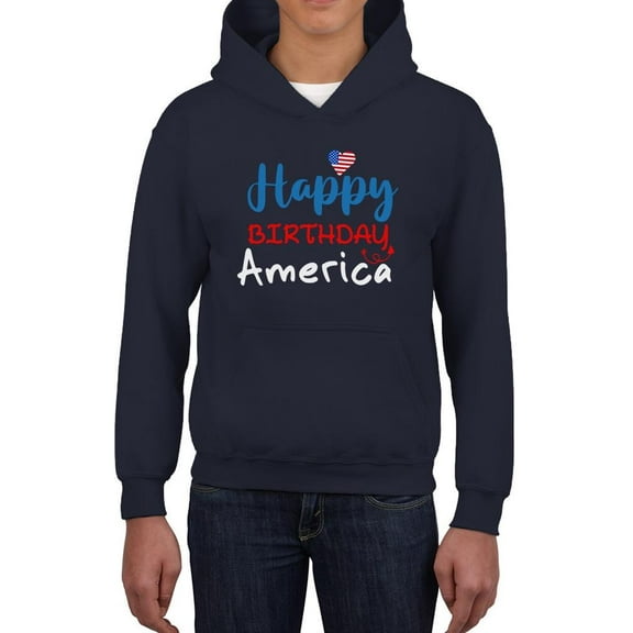 Happy Birthday America Hoodie Juniors -Image by Shutterstock,  Large