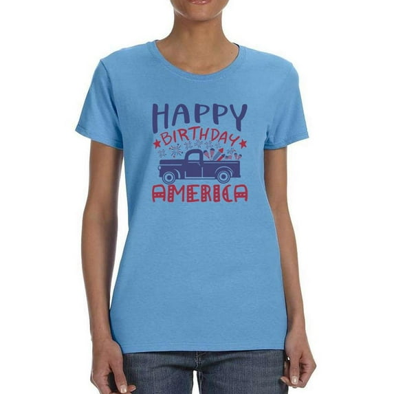 Happy Birthday America! T-Shirt Women -Image by Shutterstock, Female 4X-Large