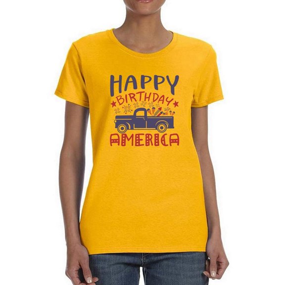 Happy Birthday America! T-Shirt Women -Image by Shutterstock, Female x-Large