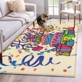 thumbnail image 1 of Happy Birthday Area Rugs 3x5 ft Ribbon Cake Gift Balloon Modern Celebration Washable Rug Non Slip Indoor Carpet Absorbent Floor Mat for Living Room Bedroom Dining Room, 1 of 9