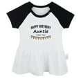 thumbnail image 1 of Happy Birthday Auntie I Love You Novelty Dresses For Baby, Newborn Babies Skirts, Infant Princess Dress, 0-24M Kids Graphic Clothes (Black Raglan Dresses, 6-12 Months), 1 of 4