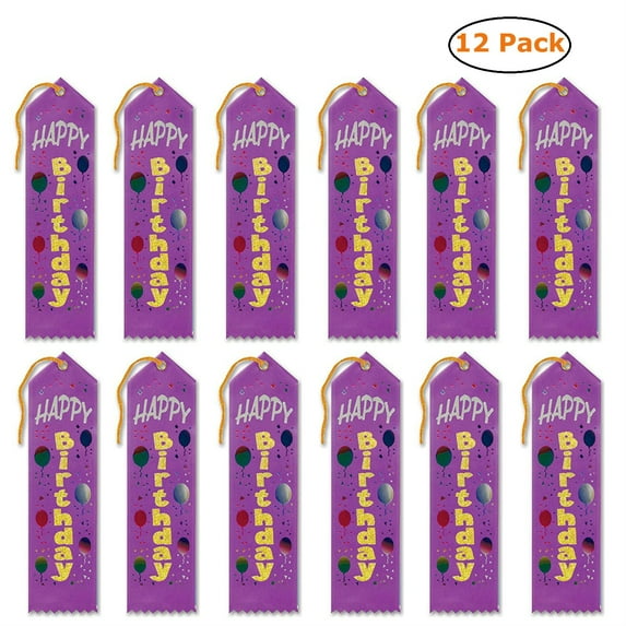 Happy Birthday Award Ribbon (Pack of 6 * 2)
