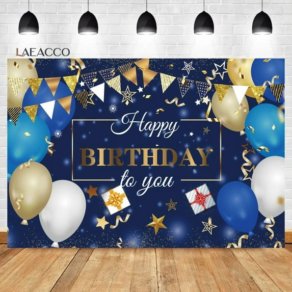 Happy Birthday Backdrop Colorful Balloons Stars Graffiti Kid Baby Shower Party Portrait Custom Photography Background