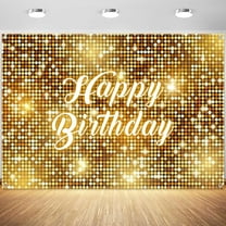 Happy Birthday Backdrop Gold Photography Background Birthday Party Banner Cake Table Decorations Polyester Photo Booth Props