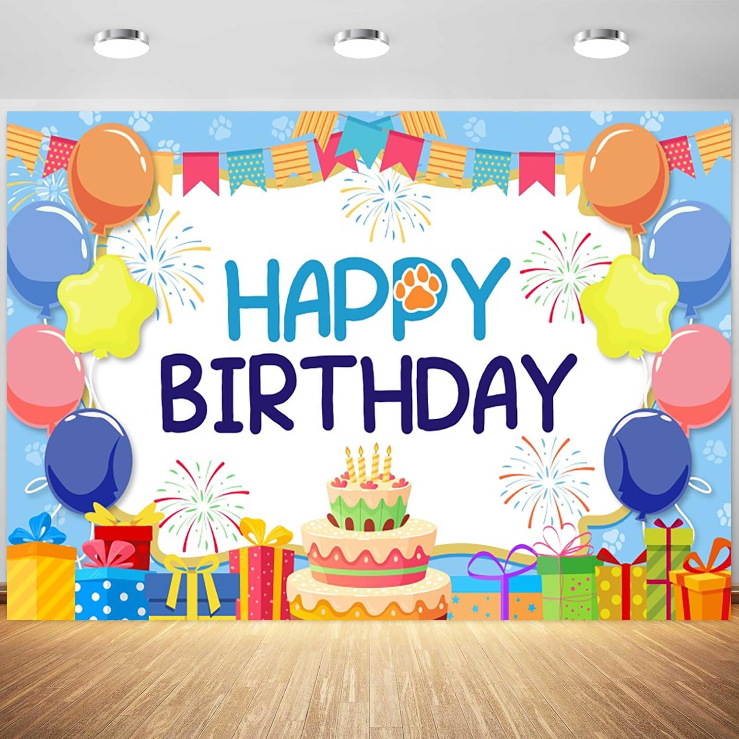 Happy Birthday Backdrop for Kids Birthday Party Decorations Colorful ...