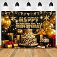 thumbnail image 1 of Happy Birthday Backdrop for Leopard Happy Birthday Party Decorations Glitter Black Gold Happy Birthday Background for Photography Black Golden Leopard Cake Birthday Decor Banner, 1 of 6