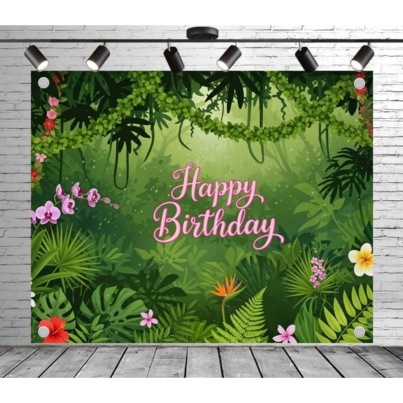 Happy Birthday Backdrop | Polyester Fabric Banners Decorative Curtains for Wedding Photoshoot Children'&Pets' Birthday Theme Party Photography Background Studio Props Room Decoration