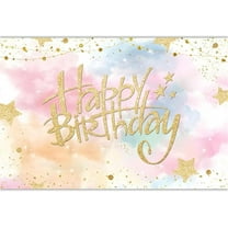 Happy Birthday Backdrop, Sweet Pink Strawberry Photography Background for Women Girls, Strawberry Flower Sweet One Birthday Party Decoration Banner for Kids Adults Photo Shoot Props