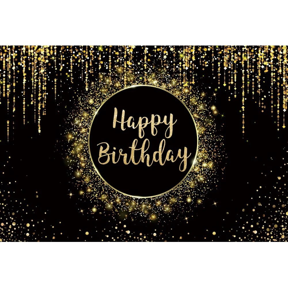 Happy Birthday Background Blue Pink Gold Glitter Stage Party Family