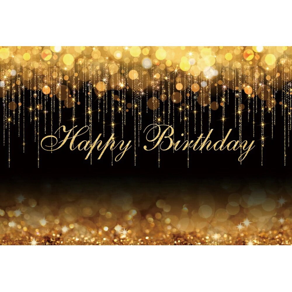 Happy Birthday Background Blue Pink Gold Glitter Stage Party Family