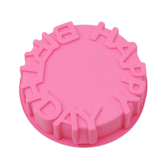 Happy Birthday Baking Pan Round Mousse Silicone Mold DIY Cake Baking Tray