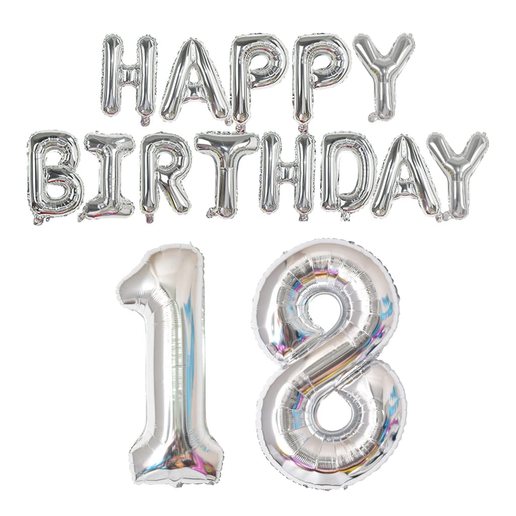 Happy Birthday Balloon Banner 40 Inch 30 Balloon Number 16 Inch Happy Birthday Letters Balloons Gold Foil Mylar Balloons For Wom