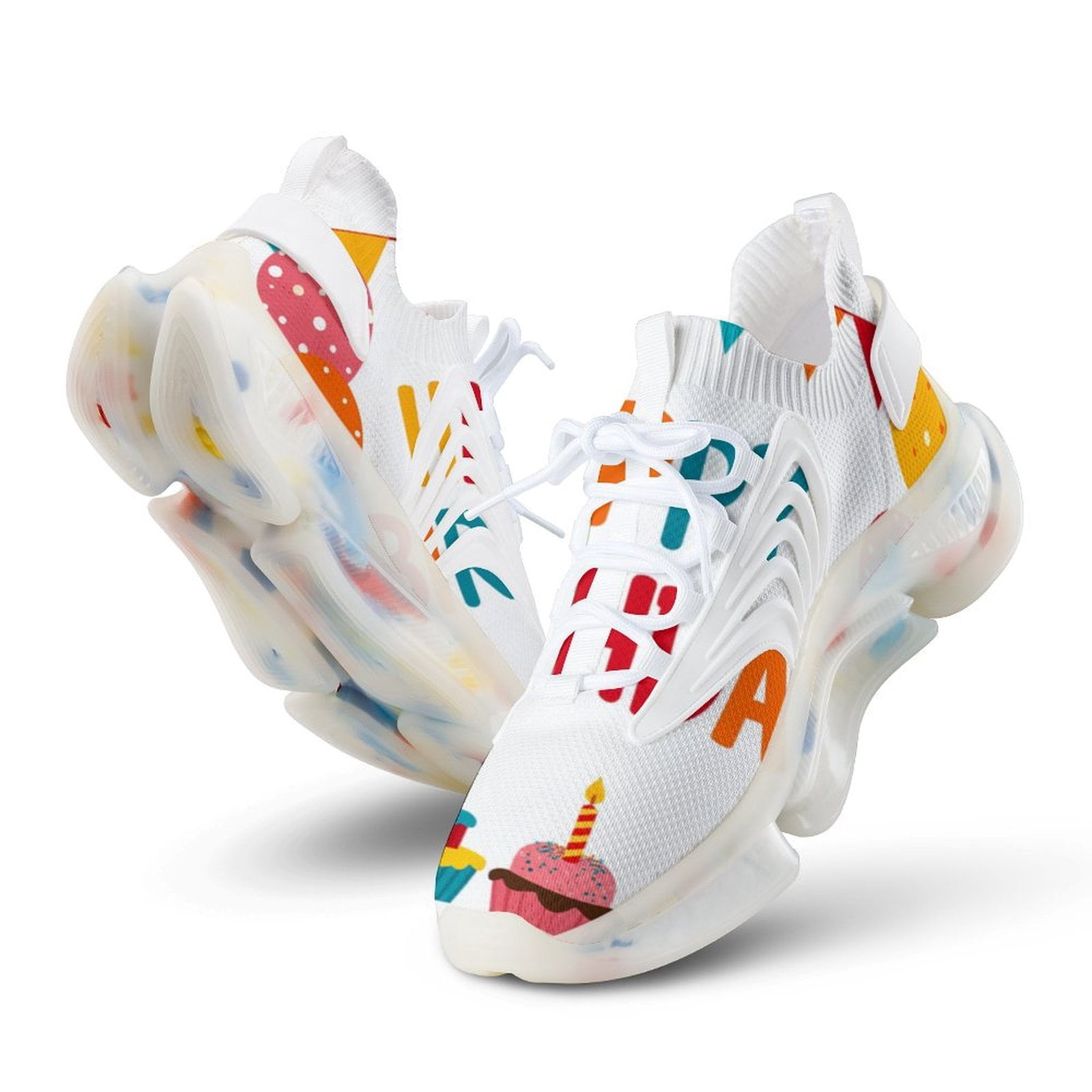Happy Birthday Balloons And Cupcakes! Walking Shoes for Men Woman ...