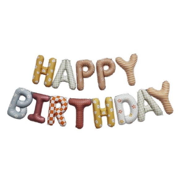 Happy Birthday Balloons Banner 16 Inch Mylar Foil Letters, Inflatable Party Decor and Birthday Decorations for Women, Men, Boys & Girls, Reusable, Party Supplies