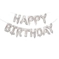 thumbnail image 1 of Happy Birthday Balloons Banner,3D Lettering Balloons Banner,16inch Reusable Aluminum Foil Letters Balloon Banner with Straw Hanging Ribbon,Inflatable Foil Banner Balloon for Any Party Décor,Silver, 1 of 6