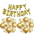 thumbnail image 1 of Happy Birthday Balloons Banner, Lefiocky 16" Mylar Foil Letters Birthday Decorations, Gold, 1 of 9