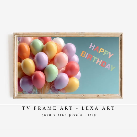 Happy Birthday Balloons Celebration Party Modern Poster Unframed Paper Print