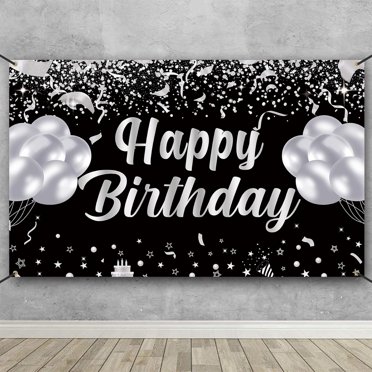Elegant Purple & Black Birthday Banner - Large 71x43 Inch Party Decor For Adults