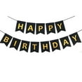 thumbnail image 1 of Happy Birthday Banner Birthday Party Decoration Garland Hanging Pull Flag Pennant - Black, 1 of 8