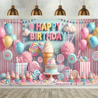 Sfondo rotondo Candyland, sfondo fotografico per baby