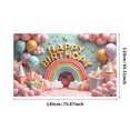 thumbnail image 1 of Happy Birthday Banner Colorful Theme Rainbow Design for Kids Party Indoor Decoration Holiday Celebration, 1 of 8