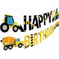 thumbnail image 1 of Happy Birthday Banner Construction Party Decorations Construction Birthday Party Supplies for Boys 1st 2nd 3rd Construction Birthday Banner Garland Excavator Dump Truck Tractor Sign, 1 of 10