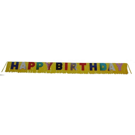 Happy Birthday Banner Decoration Giant 10 ft Fringe Sign