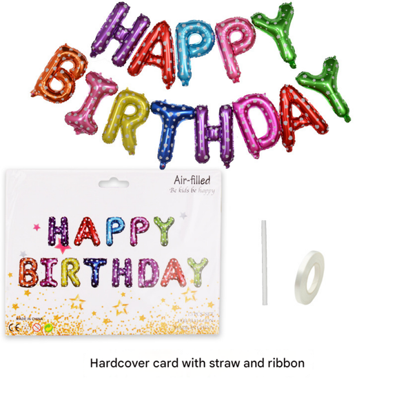 Happy Birthday Banner Mylar Letter Balloon 3D Colorful Party Decorations for Kids Adults 1 PCS