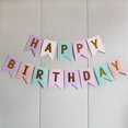 thumbnail image 1 of Happy Birthday Banner Party Bunting Colorful Signs for Rainbow Birthday Decorations Nursery Hanging Decor, 1 of 1