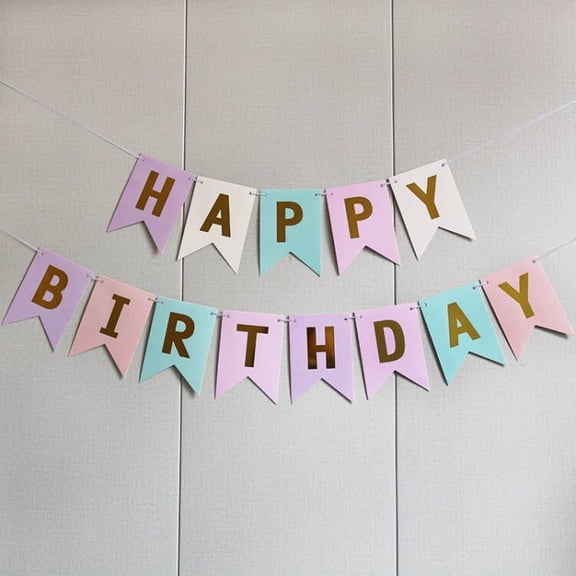 Happy Birthday Banner Party Bunting Colorful Signs for Rainbow Birthday Decorations Nursery Hanging Decor