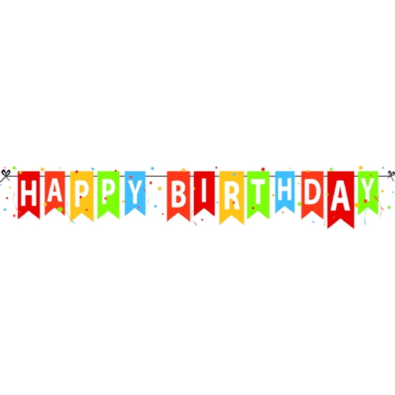 Happy Birthday Banner Vinyl Window Cling