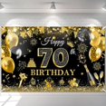 thumbnail image 1 of Happy Birthday Banner for Men Black and Gold Glitter Balloon Birthday Party Backdrop Year Old Bday Photo Backdrop Party Supplies 70.8 x 43.3 Inch, 1 of 10