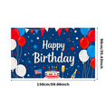 thumbnail image 1 of Happy Birthday Banner with Balloons Cakes and Stars Background Party Decoration for Birthday Party Photography Props and Event Backdrop, 1 of 8