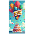 thumbnail image 1 of Happy Birthday Banner with Balloons and Stars Decors, Backdrop for Birthday Party Celebrations Photography Props Background Decorations, 1 of 1