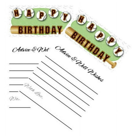 Happy Birthday-Baseball Advice Cards -40pk
